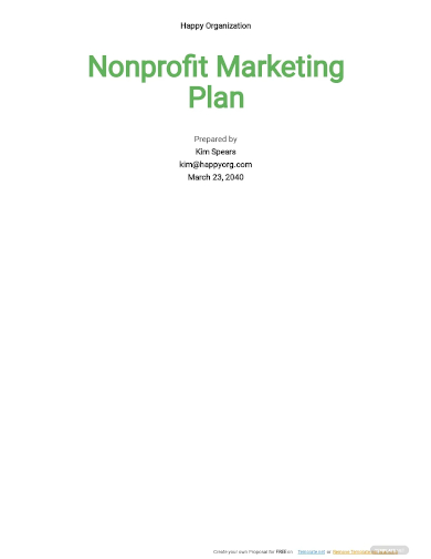 free nonprofit marketing plan