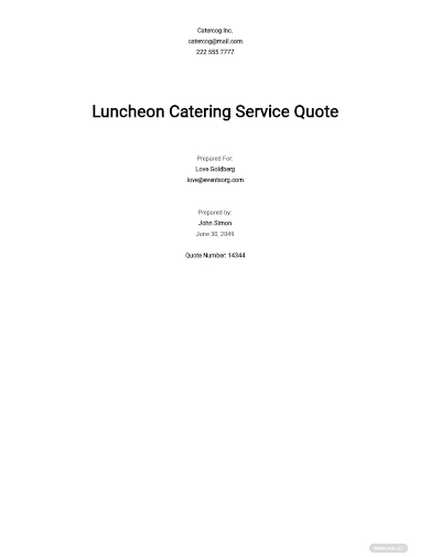 free request for quotation for catering services