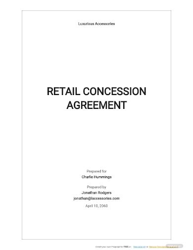 free retail concession agreement template
