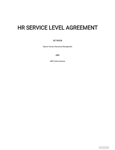 hr service level agreement template