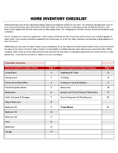 Free 10+ Home Inventory Samples In Ms Word 