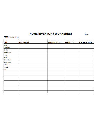 FREE 10+ Home Inventory Samples in MS Word | Google Docs | Google ...