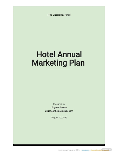 hotel annual marketing plan template