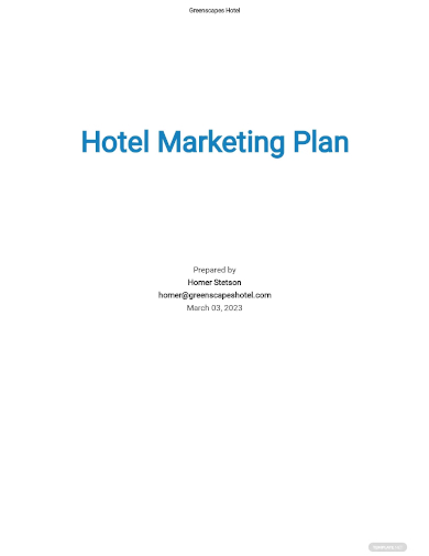 hotel marketing plan template