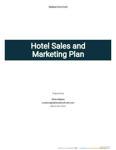 hotel sales and marketing plan template