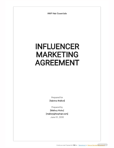 influencer marketing agreement template