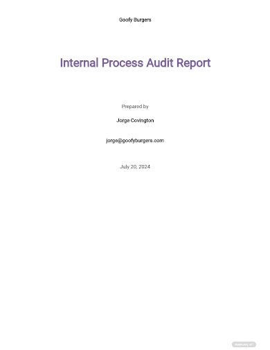 internal process audit report template