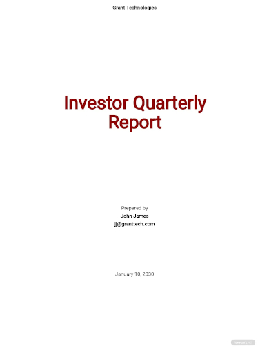 investor quarterly report