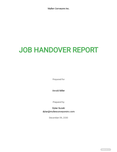 job handover report template