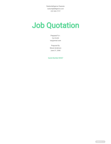 job quotation format template