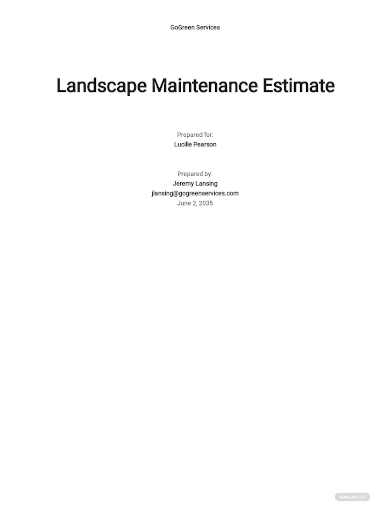 landscape maintenance estimate