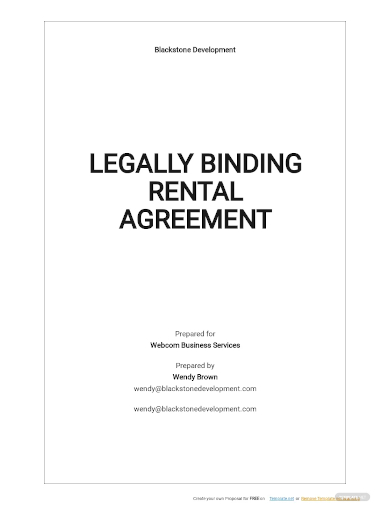 legally binding rental agreement template