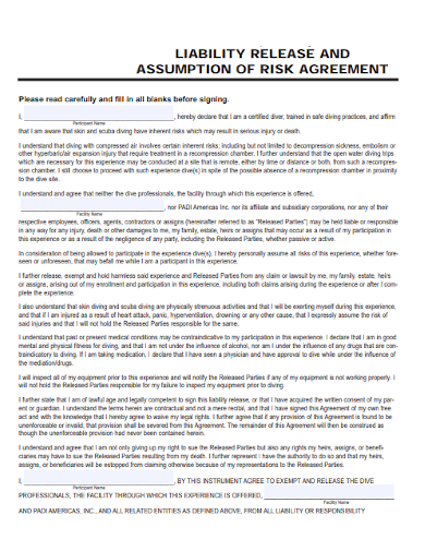 liability release and assumption of risk agreement