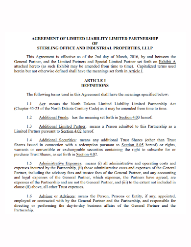 limited liability property agreement