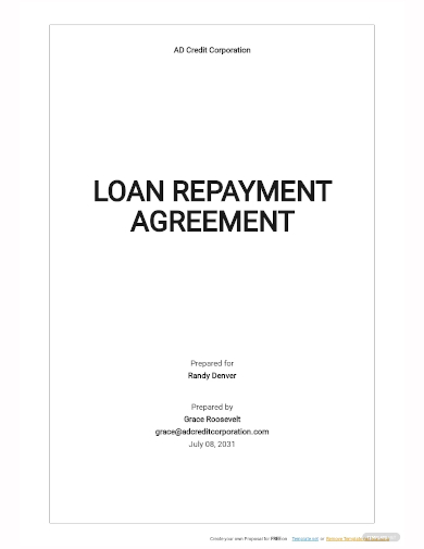 loan repayment agreement template