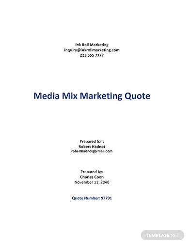 marketing quotation template