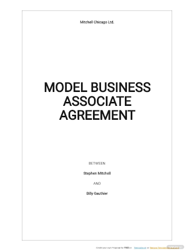 model business associate agreement template
