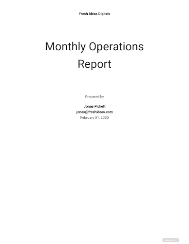 monthly operations report
