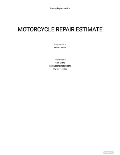 motorcycle repair estimate