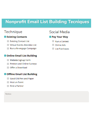 non profit email list building tecniques