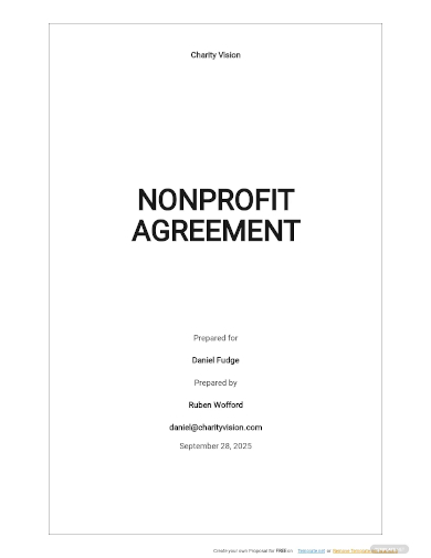 nonprofit agreement template