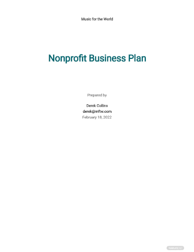 nonprofit business plan template