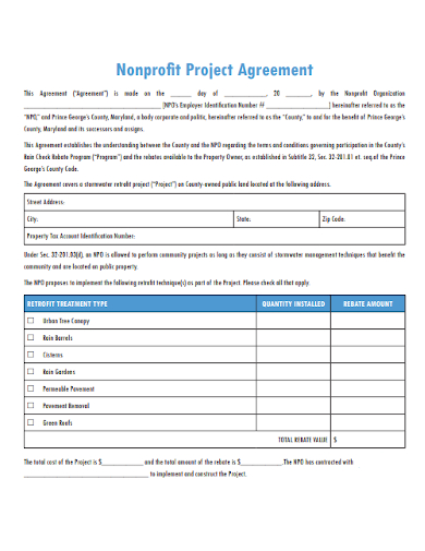 nonprofit project agreement
