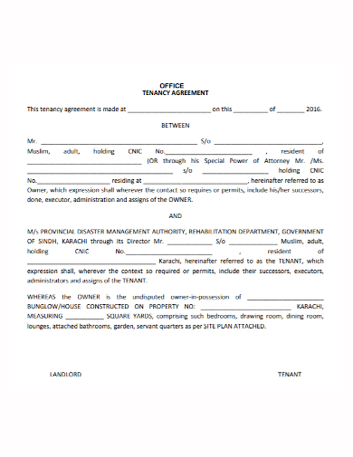office landlord tenancy agreement