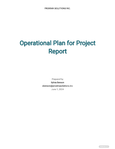 operational plan for project report
