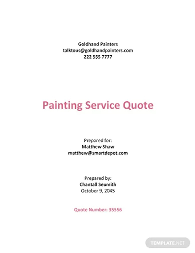 painting job quotation template
