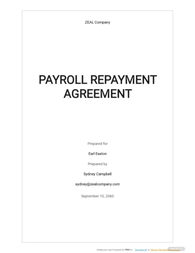payroll repayment agreement template
