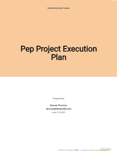 pep project execution plan template