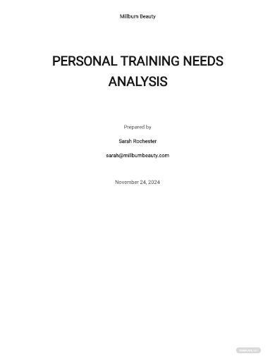 personal training needs analysis