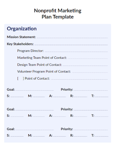 printable nonprofit marketing plan