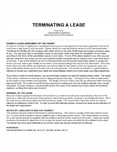 printable termination of lease agreement by tenant