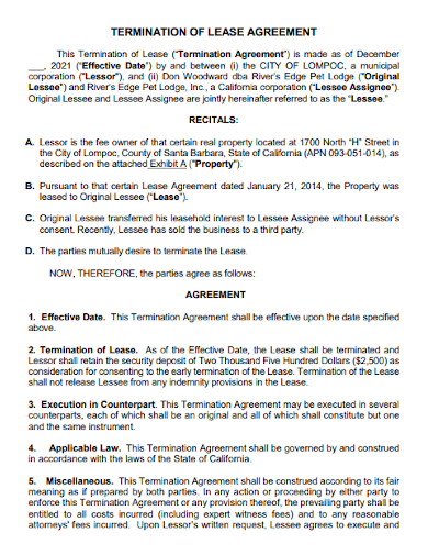 printable termination of lease agreement