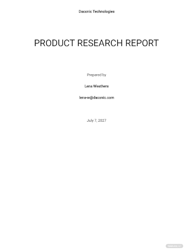 product research report template