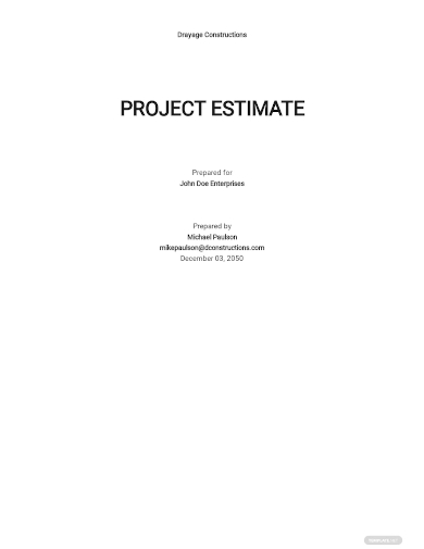 project estimate template
