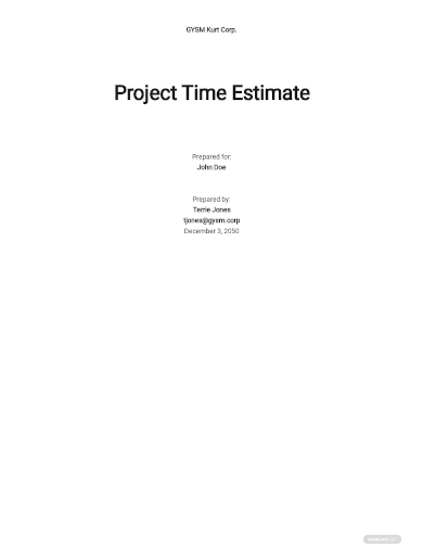 project time estimate