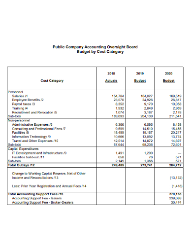 public company accounting oversight board budget