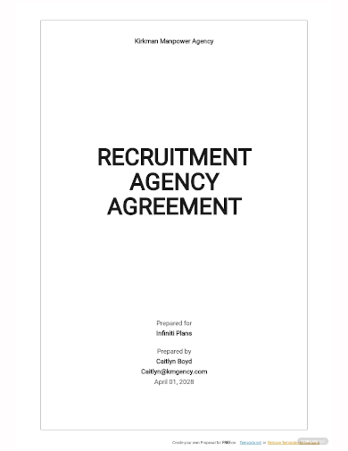 recruitment agency agreement template