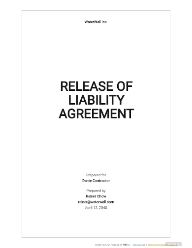 release of liability agreement template1