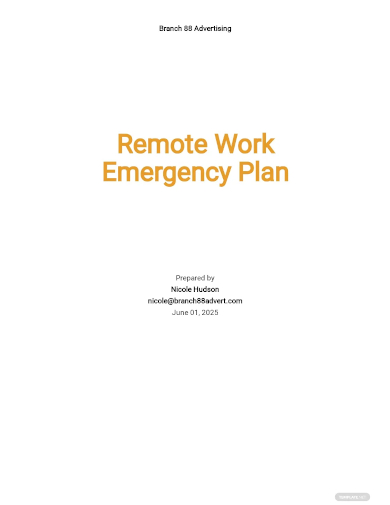 remote work emergency plan template1