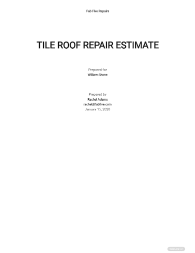 repair estimate template