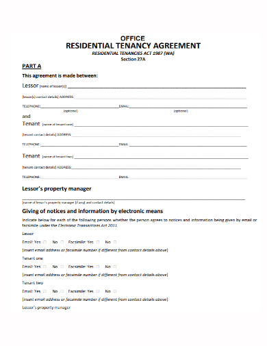 residential office property tenancy agreement