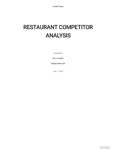 restaurant competitor analysis worksheet