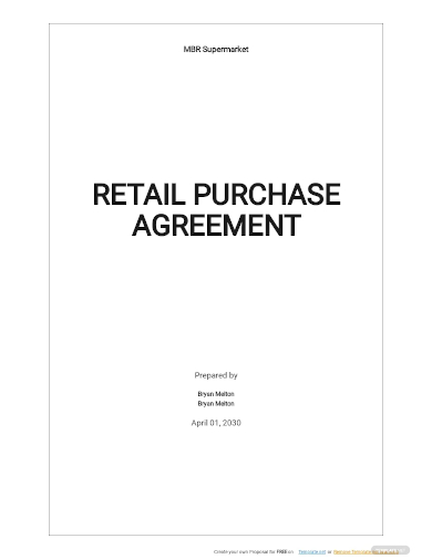 retail purchase agreement template