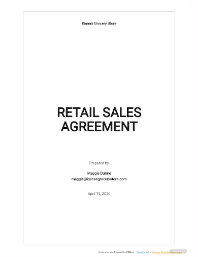 retail sales agreement template