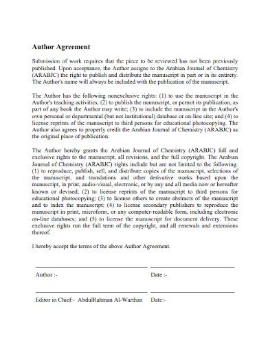 sample author agreement