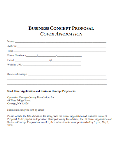 sample business concept proposal cover application